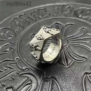 CH Trendy Brand Crooker Ring Mens e Sword Sword Sterling Sterling Prata usada Punk Index Indicor