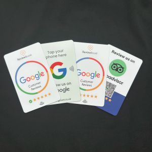 Controllo Nuovo spedizione gratuita 2 pezzi personalizzati PVC Smart QR Metal Card Card Card Printing NTAG215 Google Business Review NFC