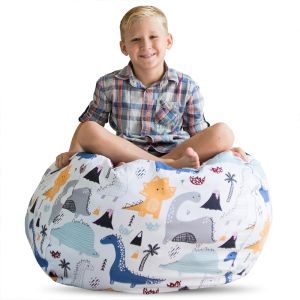 Väskor tryckt barns plysch leksak förvaring beanbag set bekväm lat soffa beanbag lagring fylld stol barn leksaksdragare