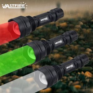 Kapsamlar Yeni Taktik Yeşil/Kırmızı/Beyaz Av Torçu Zoomable Flashlight 250300 yarda 1 Mod Silah Işığı Led Fener