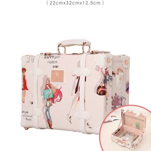Resväskor 2023 13 tum resväska reseförvaringslåda liten kvinnlig mini väska lätt och söt sminkväska 22x32x12cm