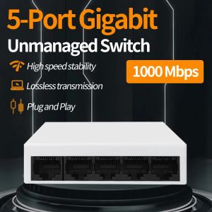 Switchs Network Switch 5 porta da 1000 Mbps Gigabit Hub desktop Ethernet LAN non gestito per AP, CCTV, fotocamera IP