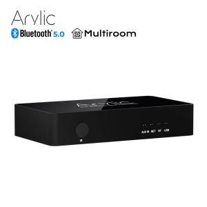 Adapter Arylic S10 Bluetooth 5.0 Audio Receiver 3.5mm Jack Aux Wireless Adapter Music for PC Internet Multiroom Audio Preamplifier