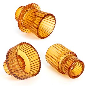 Glass Home Decor Candle Holders Wedding Decoration Accessories Candlesticks For Candelabro Centerpiece Vertical Stripes