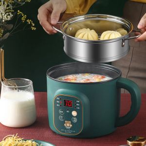 Multicookers 1.8L Electric Cooking Pot Multicooker Smart möte Risskokare med ångare Student sovsal Small Hot Pot Frey Pan 220V