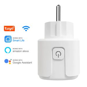 Plugs CBE Tuya WiFi Smart Socket EU Plug 16A Power Monitor Fernbedienung SmartLife App funktioniert mit Alexa Yandex Alice Google Assistant