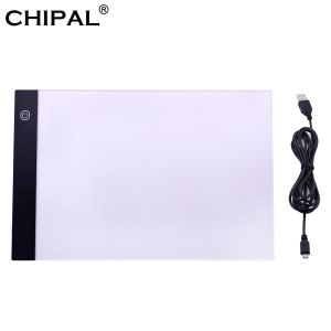 Tabletki Chipal A4 LED Rysunek Tablet Digital Graphics PAD USB LED LED Pudełko Kopiuj tablicę elektroniczną grafikę graficzną Stół do pisania