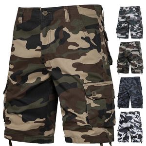 Summer Shorts Mens Trend Camouflage Overalls Baggy Casual Outdoor Sports Half Pants Side Pocket Cotton Shorts 240420