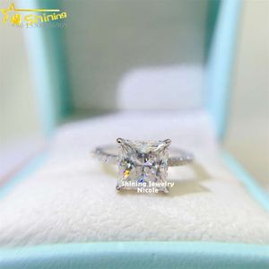 Bling -Schmuck Volksschwerer Ring 3CT Prinzessin Cut Moissanit Diamond 14K Gold Engagement Ringe