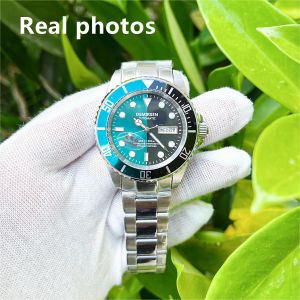 Uhren Luxusmarke Drop Shipping Sapphire Glass Automatisch Orange Armbanduhr wasserdichte 200 m leuchtende mechanische Tagesdatum Uhr Uhr Uhr