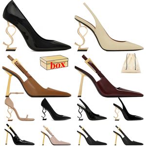 2024 Sandals High Heels Luxurys Designer Open Toe Stiletto Slingback Heel Paris Dress Classic Women 10cm Fashion Party Wedding Office Pumps with box Size 35-41