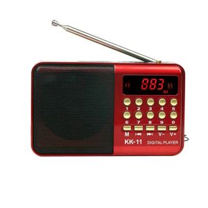 Radyo K11 Mini Taşınabilir Radyolar Elde Taşınan Dijital FM Radyo USB Şarj Edilebilir Mp3 Oyuncu Hoparlör Aygıtları Radyo Alıcı TF Kartını Destekler