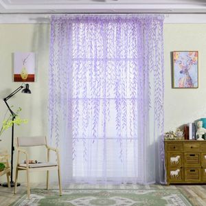 Home Yarn Curtains Willow Pattern Upscale Jacquard Fashion Chic House Room Living Bedroom Door Window Decoration Sheer Curtain 240416