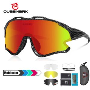 Occhiali da sole Donne del queshark da donna polarizzati occhiali da sole in bicicletta Sports Mtb Bicyle Eyewear Riding Road UV O occhiali per bici da bici UV GOGGLES QE51