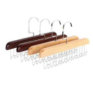 Multifunctional Solid Wood Hanger Hook Women Storage Bra Hanger Home Belt Hanger Durable 8 Hook Rack Closet Clothes Organizer