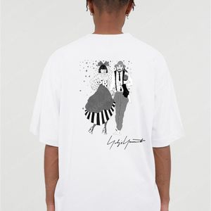 Männer T -Shirt Designer Frauen T -Shirt Y3 Skizze Druck Yohji Hochzeit Signaturstraße losen Kurzarm Hip Hop -Baumwoll -T -Shirts