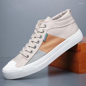 Sapatos casuais Men Spring Summer Canvas High Top Lace-up Corean Version Shoes Trend Shoes# 21266