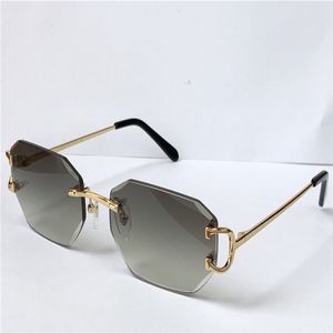 Verkauf von Vintage Sonnenbrillen unregelmäßige rahmenlose Diamant-Schnittlinsen-Gläser Retro Fashion Avantgarde Design UV400 Light Color Decorat300g