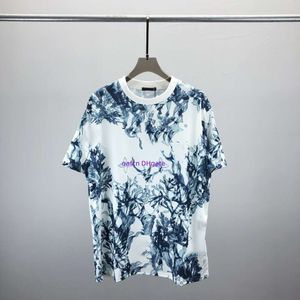 24SS MENS PLUS TEES 폴로 둥근 목 자그레이드 인쇄 인쇄 폴라 스타일 Summer Street Cotton 디자이너 티셔츠 1100