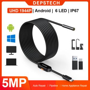 Cameras DEPSTECH Mini Car Endoscope Camera Probe 5.5/8.5mm TYPE C Micro USB Video Endoscopic Camera for Android Mobile Smartphone PC