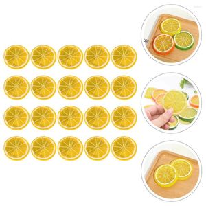 Decorazione per feste 20 pezzi imitazione a fetta simulazione Modello di frutta fette Lies Limoni Ornamenti di plastica finti Puntelli pografia cucina