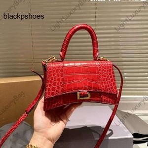 Balencig Le Cagole Cross Red Fashion Evening Handbag Brand Designer Body Bag Small Crocodile Leather Totes Women Handbags Shopping Wallet Luxury PU Female Purse 230