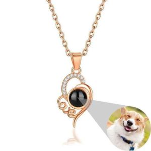 Necklaces Personalized Projection Photo Necklace Custom Pet Photo Necklace Projection Necklace Lover Family Mom Wife Husband Memory Gift