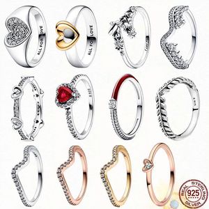 Designer Ring Heart Cushion Logo Anello nuovo 925 Sterling Silver Series Ladies Ring Anniversary Gift Designer Jewelry