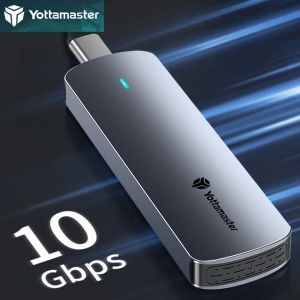 Obudowa Yottamaster Dual Protocol M.2 NGFF NVME OBUDANIE ZEWNĘTRZNE SSD Case USB 3.0 M2 SATA Pokrycie dysku twardego 10 Gb / s HD