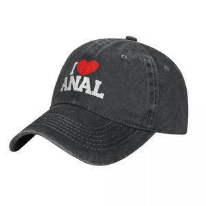 Jag älskar anal denim baseball cap phump dag sport trucker hatt sommar grossist kvinnlig vintage casch cap 240407