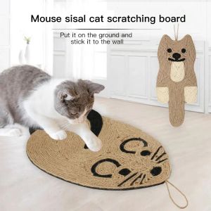 Toys 1 Piece New Mouse Cartoon Sisal Cat Scratch Mat Scratch Resistant Sisal Cat Toy