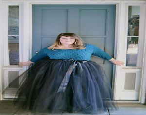 Plus Size Floor Length Adult Tulle Tutu Skirt with Satin Ribbon Sash Customize Party Skirts 2016 Long Tulle Skirt9096740