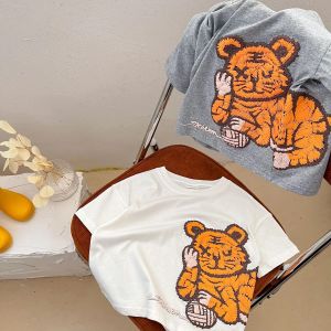 Camisetas 2022 Novos filhos Cirta de manga curta de verão tigre