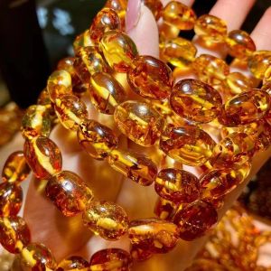 Strands Meihan Wholesale Natural Top The Piebald Amber Original Rock Stone Loose Beads Bracelet For Jewelry Making DIY Design Gift