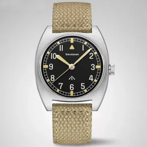 Kits Merkur W10 Vintage Watch British Military Field Watch Mens Mechanical Hand Wind Watches Luminous Stain Steel 38mm Case