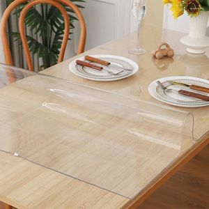 Table Cloth PVC Transparent Tablecloth Glass Soft Rectangular Cover Waterproof Oilproof Dustproof Home Kitchen Dining Room Mat