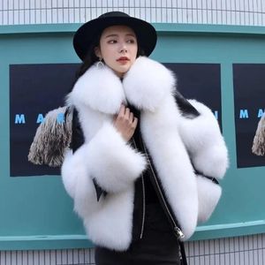 Pelliccia da donna imitazione cappotto per capelli donna manica lunga giacca di lusso invernale caldo outwear chic 2024 integrato