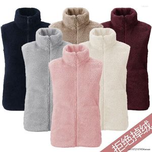 Women's Vests Jacket Vest Coral Fleece Coat Autumn Winter Outdoor Short Chaleco Mujer