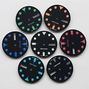 Kits New NH36 Dial 28.5mm Double Calendar Green Luminous Watch Dial for NH36/4R36 Mechanical Movement Watch Faces Upgrade Accessories