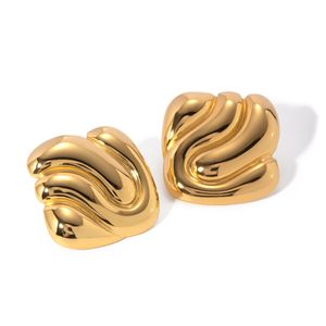 Projektant Retro 18K Gold ze stali nierdzewnej Nieregularne kolczyki dla kobiet wklęsły i wypukłe imprezy ślubne popularne biżuterię hurtowe logo konfigurowalne