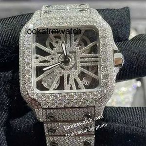 Luxury Watch Top Out Styles New Diamonds Skeleton VVS Moissanite Wristwatch Watch Iced Test Sapphire Silver