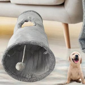 Toys Collaptible Cat Tunnel Tube Spela Tält Cat Toy Indoor Valp Plush Ball för att utöva gömning av träning husdjur interaktiva förnödenheter