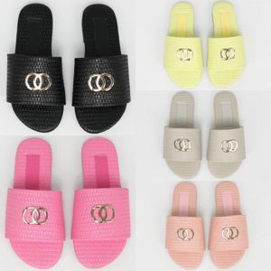 Barn tofflor småbarn flickor skjutreglage lyx designer sandaler sommar loafer strand platt guldkedja utgifter varumärke barn ungdom barn skor svart rosa yel o1oj#