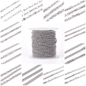 Strands 20m/roll 304 Stainless Steel Metal Link Chain Rolo Cable Curb Chains Bulk for Jewelry Making DIY Bracelet Necklace