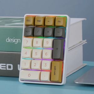 21Key Mechanical Keyboard BT24GHZUSBC Anslutning Färgglad belysning Fulltyckelbyte för PC -bärbara datorer 240418