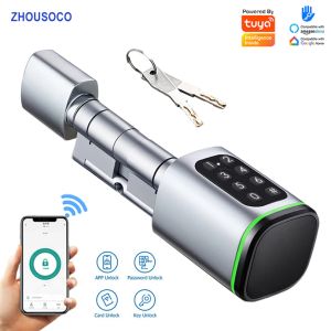 Control Tuya APP Digital Password RFID Card Bluetooth Cylinder Lock TTLock WIFI Remote Contro Keyless Digital Electronic Smart Door Lock