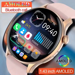 Kontrol AMOLED Akıllı Saat Kadınları Her Zaman Ekranda Saat Bluetooth Çağrı Ses Kontrolü IP68 Su Geçirmez Fitness Bilezik Akıllı Swatch Kadınlar