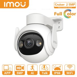 Kameror iMou Cruiser 2 WiFi6 utomhus IP -kamera med personfordonsdetektering Fullolor nattvision Romote Byggt WiFi Weatherproof