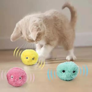 Smart Cat Toys Interactive Ball Plush Electric Catnip Training Toy Kitten Touch Sonding Product Pet Supplie 240410