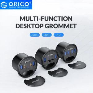 Nav orico skrivbord grommet USB 3.0 nav med mikrofon hörlurar typ c splitter sd tf otg adapter för stationär dator